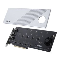 Asus Hyper M.2 x16 Gen 4 Card (PCIe 4.0/3.0), Supports four NVMe M.2 Devices & PCIe 4.0 NVMe RAID and Intel RAID-on-CPU