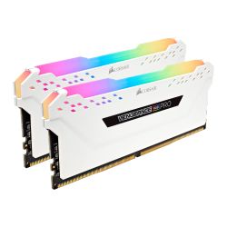 Corsair Vengeance RGB Pro 16GB Kit (2 x 8GB), DDR4, 3200MHz (PC4-25600), CL16, XMP 2.0, White