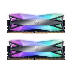 ADATA XPG Spectrix D60 RGB LED 16GB Kit (2 x 8GB), DDR4, 3600MHz (PC4-28800) CL18, XMP 2.0, DIMM Memory, Grey