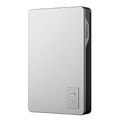 Netac K338 1TB Portable External Hard Drive, 2.5'', USB 3.0, Aluminium, Silver/Grey