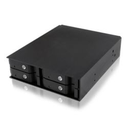 Icy Box Backplane for 4 x 2.5'' HDD/SSD Drives, Fits 5.25'' Bay, Aluminium, Lockable