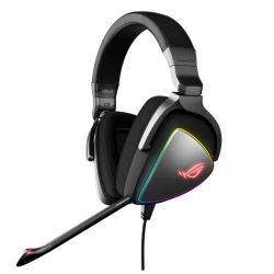 Asus ROG DELTA RGB Gaming Headset, USB-C (USB2 Adapter), Hi-Fi ESS Quad-DAC, Boom Mic, Aura Sync