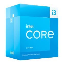 Intel Core i3-13100F CPU, 1700, 3.4 GHz (4.5 Turbo), Quad Core, 60W (89W Turbo), 10nm, 12MB Cache, Raptor Lake, No Graphics