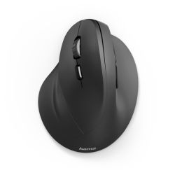 Hama Vertical Ergonomic EMW-500L Wireless Optical Mouse, 6 Buttons, Browser Buttons, 1000-1800 DPI, Black *Left Handed version*