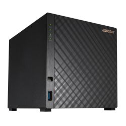 ASUSTOR AS1104T Drivestor 4 4-Bay NAS Enclosure (No Drives), Quad Core 1.4GHz CPU, 1GB DDR4, USB3, 2.5GB LAN, Rose Gold Logo