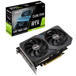 Asus DUAL RTX3060 Ti V2 MINI OC, PCIe4, 8GB DDR6, HDMI, 3 DP, 1710MHz Clock, Compact, Overclocked