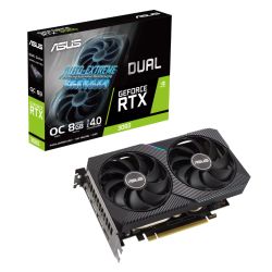 Asus DUAL RTX3060 OC, PCIe4, 8GB DDR6, HDMI, 3 DP, 1867MHz Clock, RGB Lighting, Overclocked