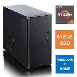 Spire MATX Tower PC, Fractal Core 1100 Case, Ryzen 5 5600G, 8GB 3200MHz, 512GB SSD, Bequiet 450W, No Optical, KB & Mouse, Windows 11 Home