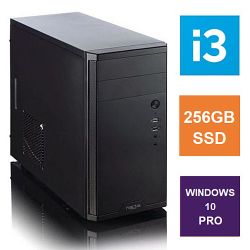 Spire MATX Tower PC, Fractal Core 1100 Case, i3-10105, 8GB 3200MHz, 256GB SSD, Bequiet 450W, No Optical, KB & Mouse, Windows 10 Pro