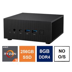 Spire Mini PC, Asus PN52 Case, Ryzen 5 5600H, 8GB 3200MHz, 256GB SSD, 2.5G LAN, Wi-Fi 6E, HDMI, DP, USB-C, VESA Mountable, No Operating System