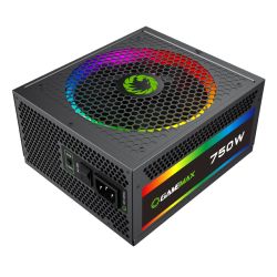 GameMax 750W RGB PSU, Fully Modular, LLC+DC-DC, 14cm ARGB Fan, 80+ Gold, RGB Controller (Various Modes), Power Lead Not Included