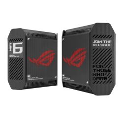 Asus (GT6 2-Pack Black) ROG Rapture AX10000 Tri-Band Gaming Mesh Wi-Fi 6 System, 2.5G LAN, AiMesh, RangeBoost Plus, AiProtection Pro, RGB