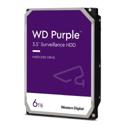 WD 3.5'', 6TB, SATA3, Purple Surveillance Hard Drive, 5400RPM, 256MB Cache, OEM