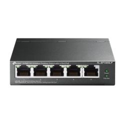 TP-LINK (TL-SF1005LP) 5-Port 10/100 Unmanaged Desktop Switch, 4-Port PoE, Intelligent Power, Steel Case