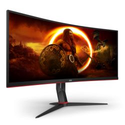 AOC 34'' UWQHD Ultra-wide Curved Gaming Monitor (CU34G2X/BK), 3440 x 1440, 1ms, 144Hz, HDMI, DP, USB Hub, 6 Games Modes. VESA