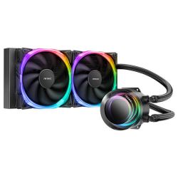 Antec Vortex 240 Liquid CPU Cooler, 240mm Radiator, ARGB PWM Fans, Suspended Spiral ARGB Pump Head, ARGB Controller, 240W TDP