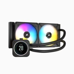 Corsair iCUE H100i ELITE LCD Display 240mm RGB Liquid CPU Cooler, 2 x 12cm ML RGB PWM Fans, Personalised LCD Screen