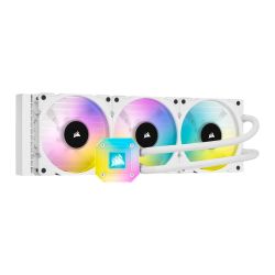 Corsair iCUE H150i ELITE CAPELLIX 360mm RGB Liquid CPU Cooler, 3 x 12cm ML120 RGB PWM Fans, White