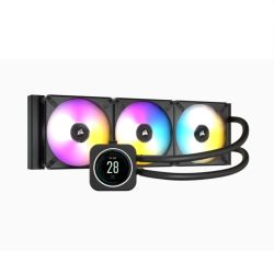 Corsair iCUE H150i ELITE LCD Display 360mm RGB Liquid CPU Cooler, 3 x 12cm ML120 RGB PWM Fans, Personalised LCD Screen