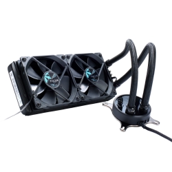 Fractal Design Celsius S24 240mm Liquid CPU Cooler, 2 x 12cm PWM Fans, Intelligent Temp-Control, Fan Hub, G 1/4'' Thread, Blackout