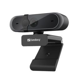 Sandberg USB FHD Webcam Pro, 5MP, Omni-directional Mics, HD Video Calling, Autofocus & Light Correction, 80° Viewing Angle, 5 Year Warranty